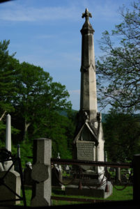 monuments at the top of the hill, Woodlands Cemetery
