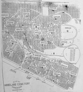 Woodlands Cemetery lot map