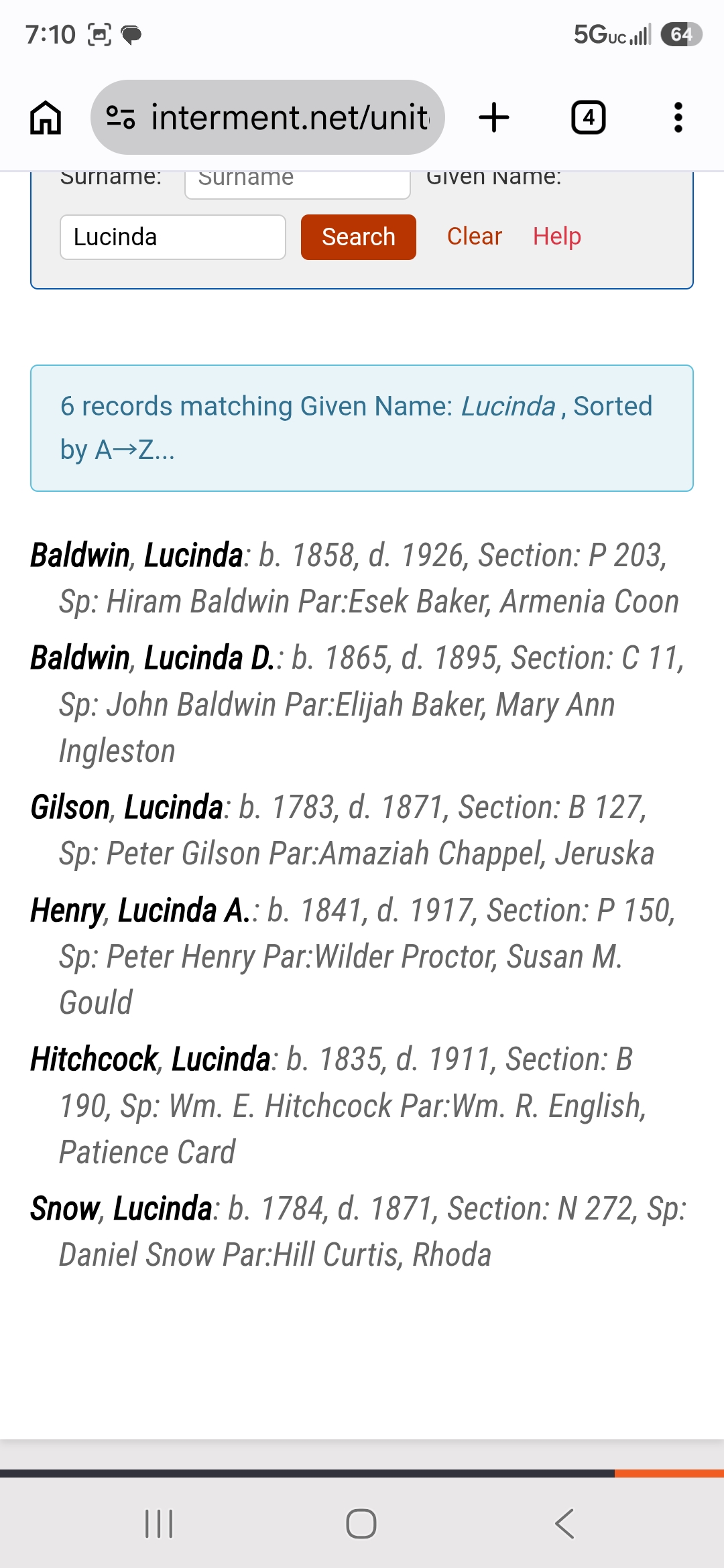 Given name Lucinda